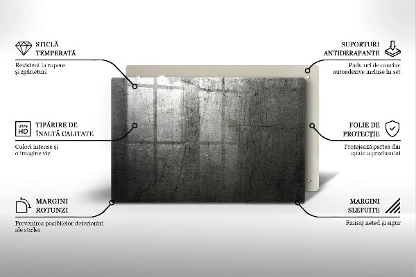 Glasunterlage für Grabkerzen Metallische Textur