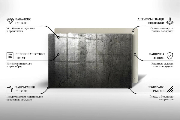 Glasunterlage für Grabkerzen Metallische Textur