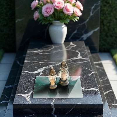 Glasunterlage für Grabkerzen Steinhintergrundtextur