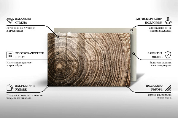 Grabkerze Untersetzer Baumringe Holz