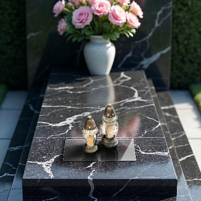 Grabkerze Untersetzer Eleganter Marmor