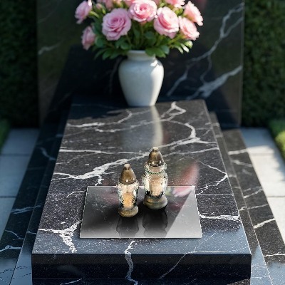 Grabkerze Untersetzer Eleganter Marmor