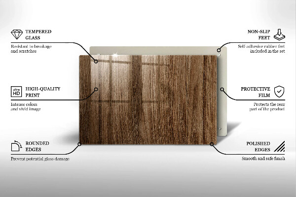 Glasunterlage für Grabkerzen Holzstruktur