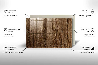 Glasunterlage für Grabkerzen Holzstruktur
