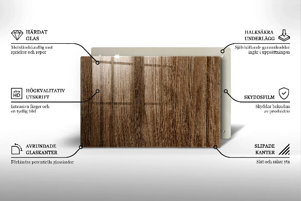 Glasunterlage für Grabkerzen Holzstruktur