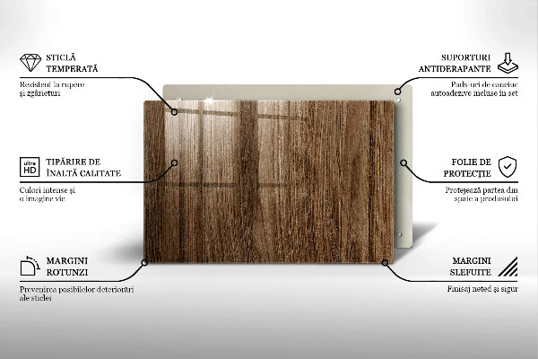 Glasunterlage für Grabkerzen Holzstruktur