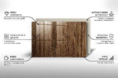 Glasunterlage für Grabkerzen Holzstruktur