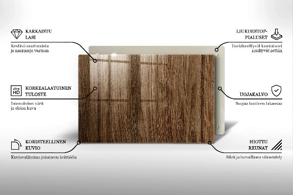 Glasunterlage für Grabkerzen Holzstruktur
