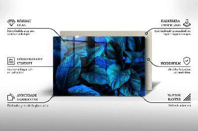Glasunterlage für Grabkerzen Blätter der Dschungelvegetation