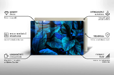 Glasunterlage für Grabkerzen Blätter der Dschungelvegetation