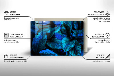 Glasunterlage für Grabkerzen Blätter der Dschungelvegetation