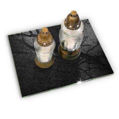 Glasunterlage für Grabkerzen Gesteinsstruktur