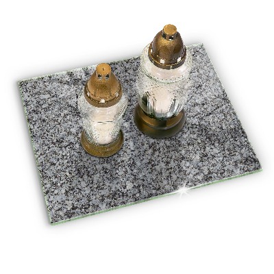 Glasunterlage für Grabkerzen Steintextur