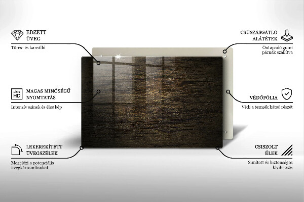 Glasunterlage für Grabkerzen Holzstruktur Rinde