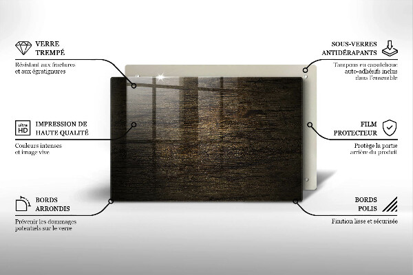 Glasunterlage für Grabkerzen Holzstruktur Rinde