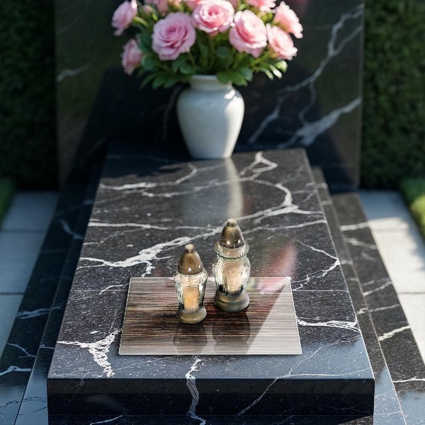 Grabkerze Untersetzer Holzstruktur