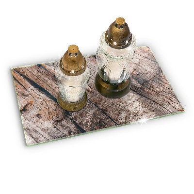 Glasunterlage für Grabkerzen Holzkonstruktion