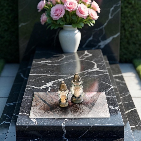 Glasunterlage für Grabkerzen Holzkonstruktion