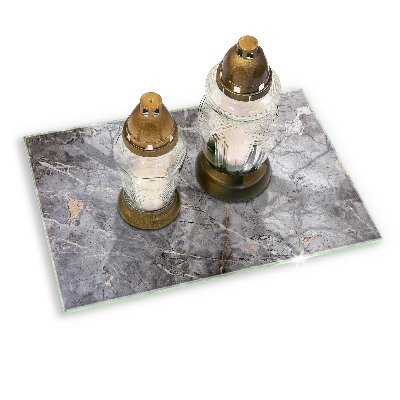 Glasunterlage für Grabkerzen Steintextur