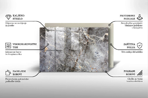 Glasunterlage für Grabkerzen Steintextur