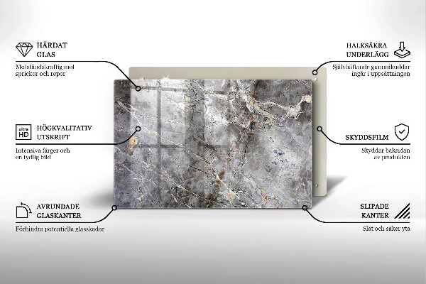 Glasunterlage für Grabkerzen Steintextur