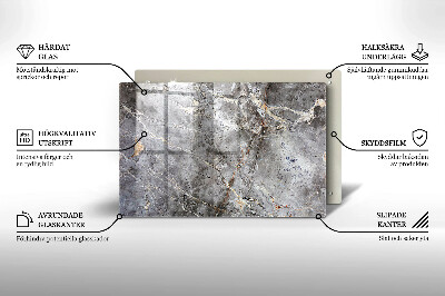 Glasunterlage für Grabkerzen Steintextur