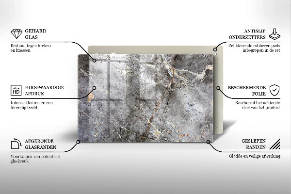 Glasunterlage für Grabkerzen Steintextur