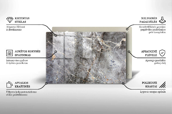 Glasunterlage für Grabkerzen Steintextur