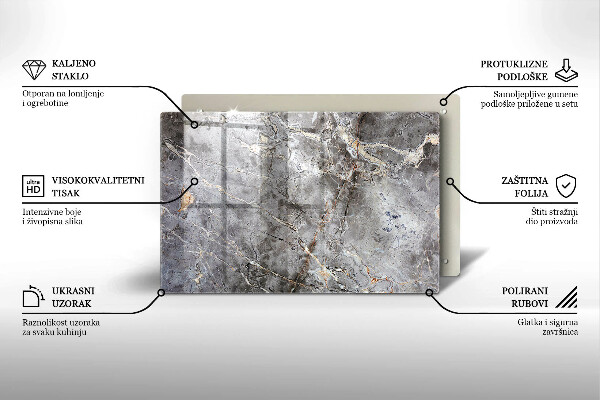 Glasunterlage für Grabkerzen Steintextur