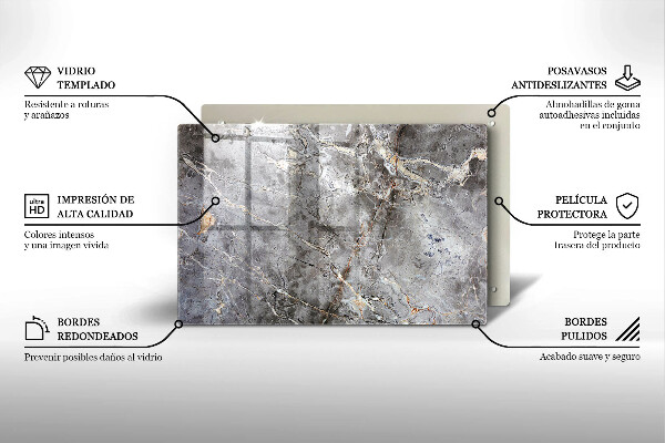 Glasunterlage für Grabkerzen Steintextur