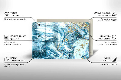 Glasunterlage für Grabkerzen Struktur mit Gold