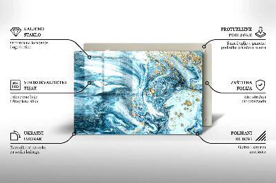 Glasunterlage für Grabkerzen Struktur mit Gold