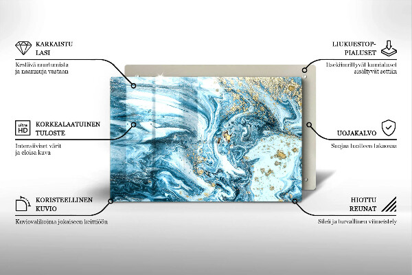 Glasunterlage für Grabkerzen Struktur mit Gold