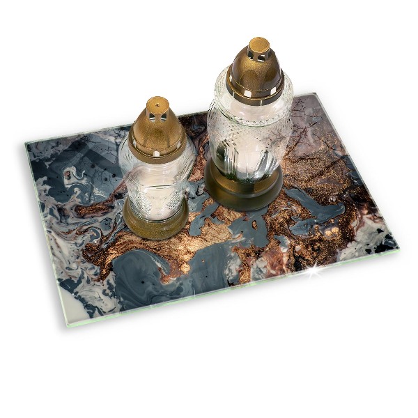 Grabkerze Untersetzer Goldene Felsformation