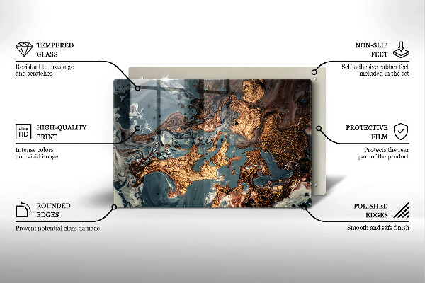 Grabkerze Untersetzer Goldene Felsformation