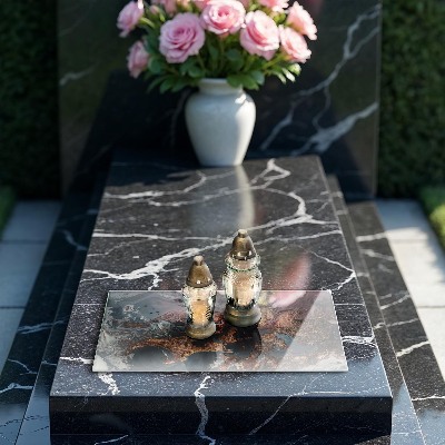 Grabkerze Untersetzer Goldene Felsformation