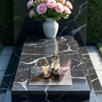 Grabkerze Untersetzer Goldene Felsformation