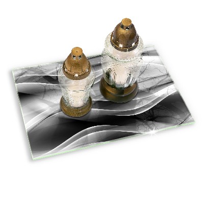 Glasunterlage für Grabkerzen Abstrakte, sanfte Linien