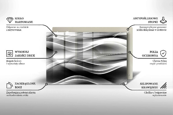 Glasunterlage für Grabkerzen Abstrakte, sanfte Linien