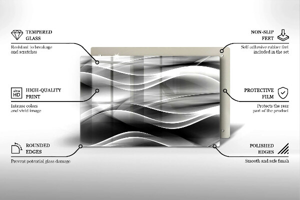 Glasunterlage für Grabkerzen Abstrakte, sanfte Linien
