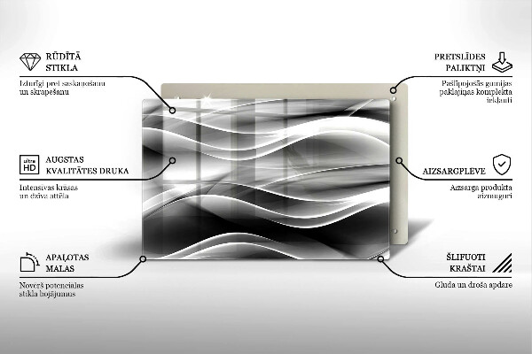 Glasunterlage für Grabkerzen Abstrakte, sanfte Linien