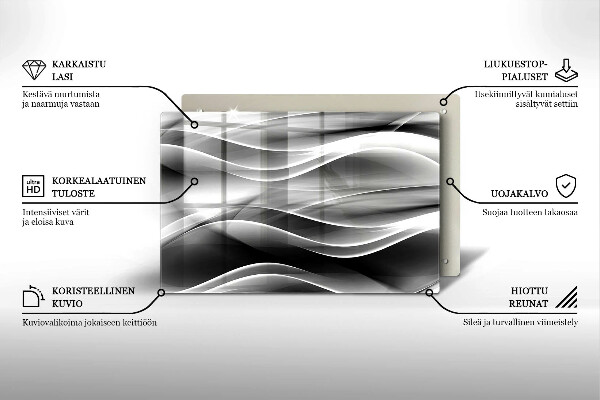 Glasunterlage für Grabkerzen Abstrakte, sanfte Linien