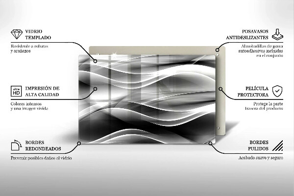Glasunterlage für Grabkerzen Abstrakte, sanfte Linien