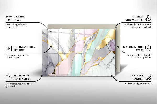 Grabkerze Untersetzer Pastellfarbener Marmor