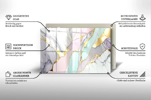 Grabkerze Untersetzer Pastellfarbener Marmor