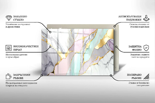 Grabkerze Untersetzer Pastellfarbener Marmor
