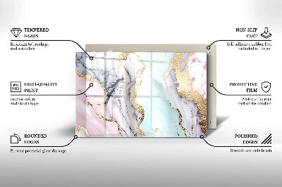 Glasunterlage für Grabkerzen Pastellfarbener Marmor