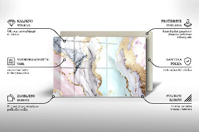 Glasunterlage für Grabkerzen Pastellfarbener Marmor