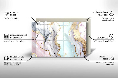 Glasunterlage für Grabkerzen Pastellfarbener Marmor