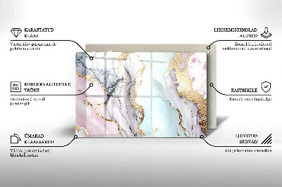 Glasunterlage für Grabkerzen Pastellfarbener Marmor